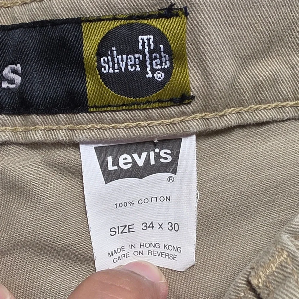 Vintage y2k Levi's Silver Tab Khakis Men's 34x30 Tan Baggy Carpenter Cargo Pants